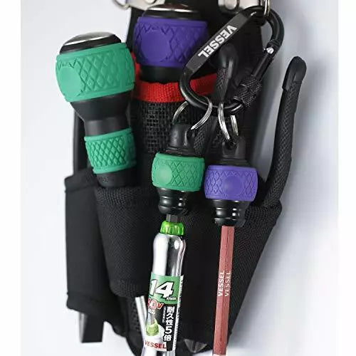 Hex Shank Drill Bit Holster Green/Purple